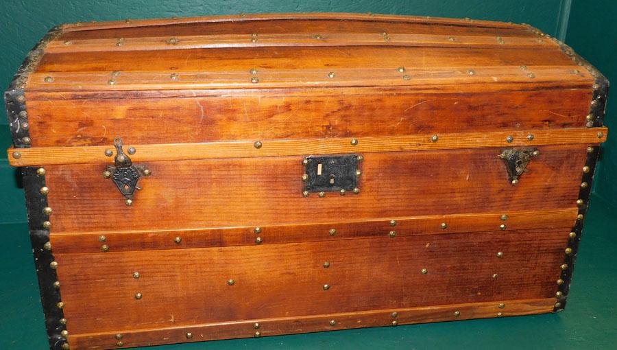 Antique Pine Dome Top Trunk (1 of 4)