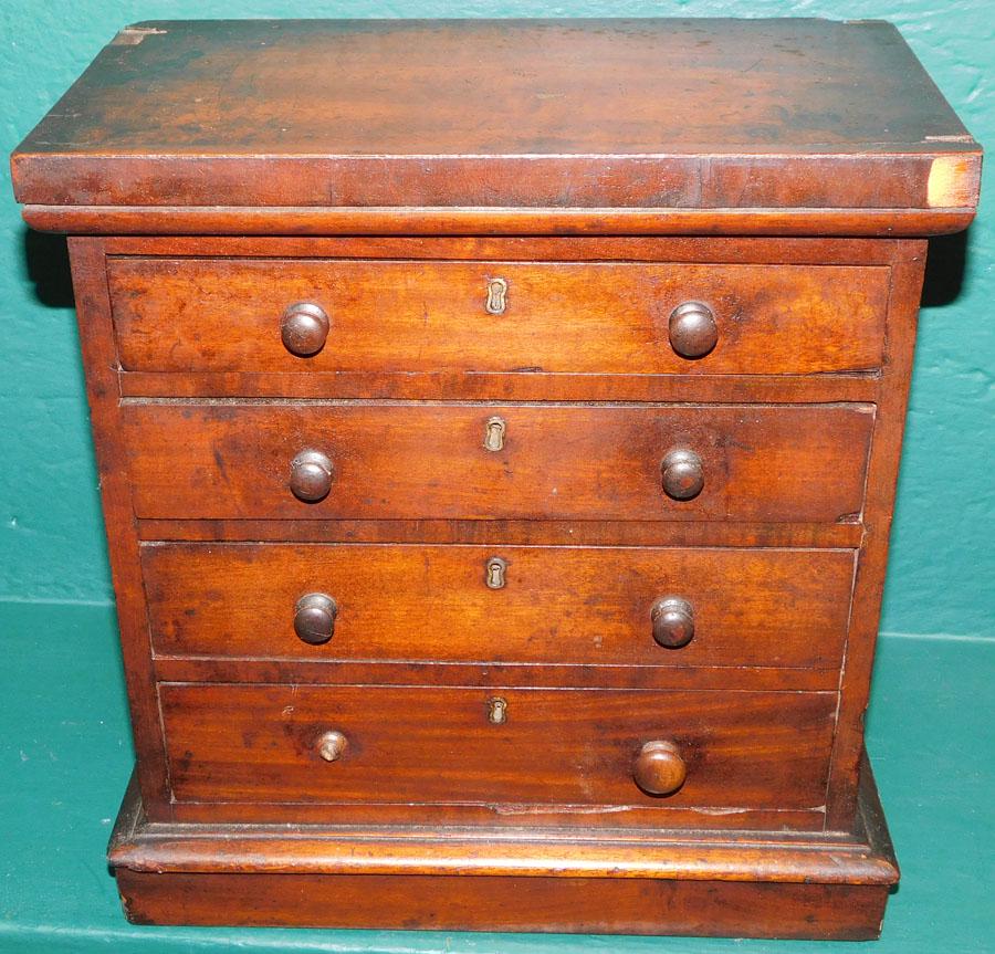 19th C Salesman Sample 4 Drawer Chest (1 of 3)