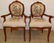 Pair French Rosewood Inlay Arm Chairs