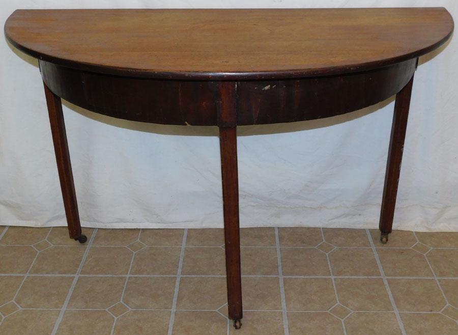 19th C Mahogany Demilune Console Table (1 of 3)