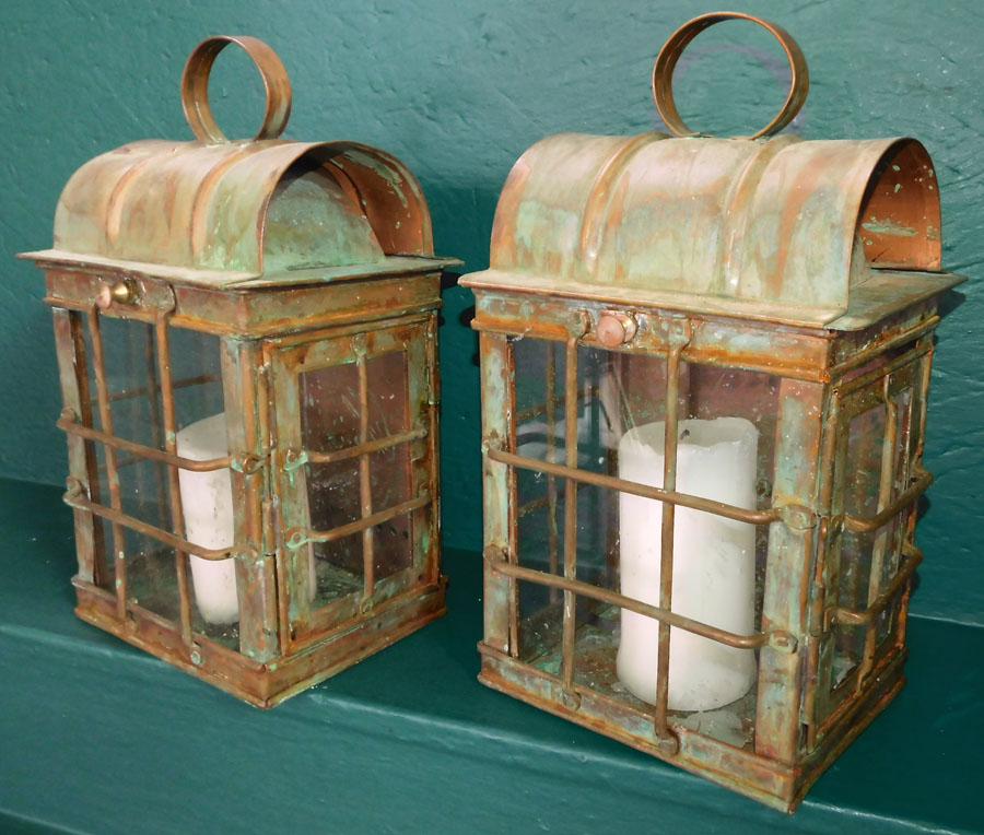Pair Copper Candle Lanterns (1 of 3)