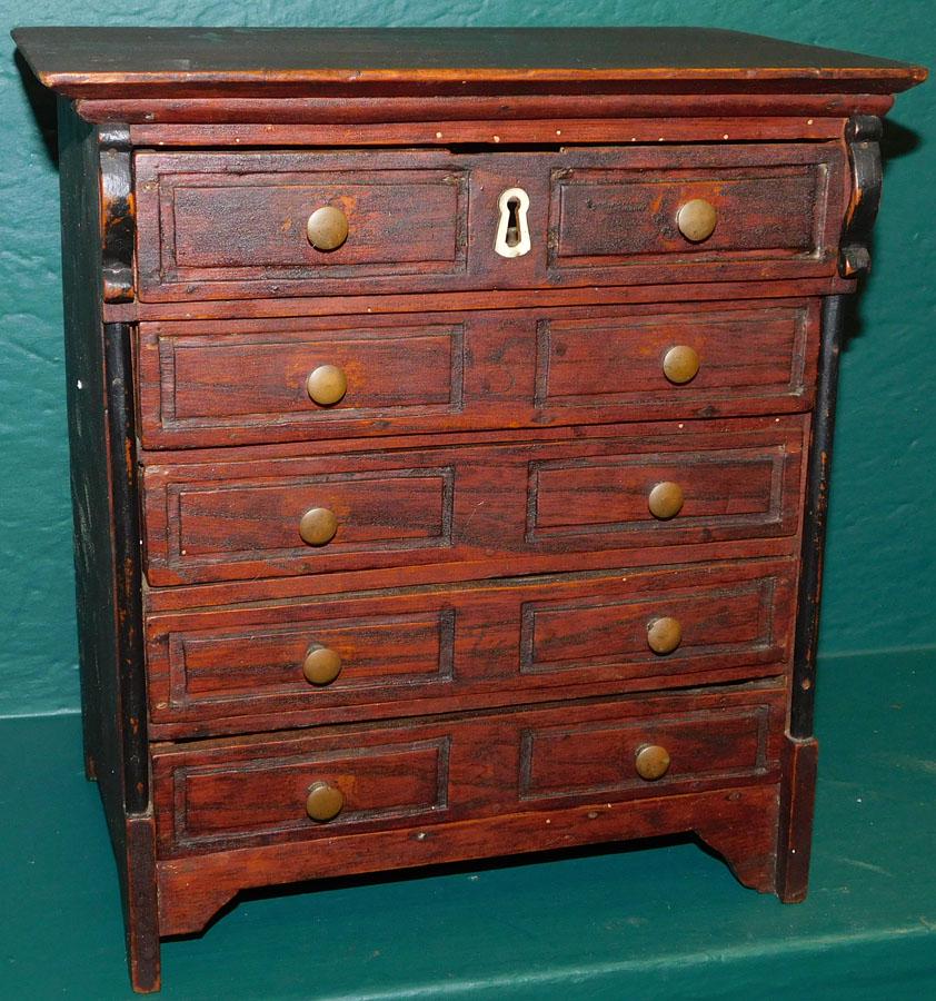 19th C Walnut Salesman Sampler Empire Chest (1 of 4)