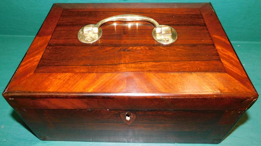 Rosewood & Mahogany Banded Document Box (1 of 3)
