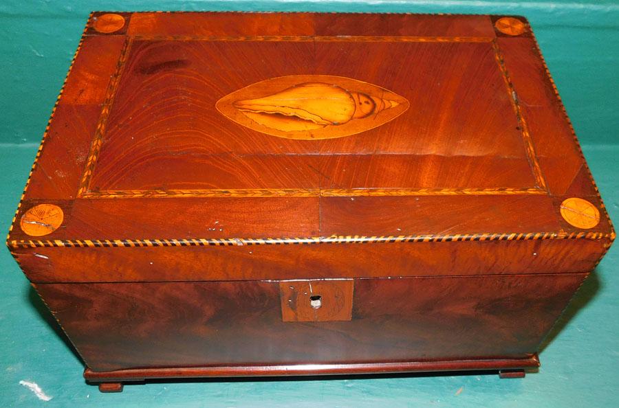 Mahogany W/ Conch Shell Inlay Executive Box (1 of 5)