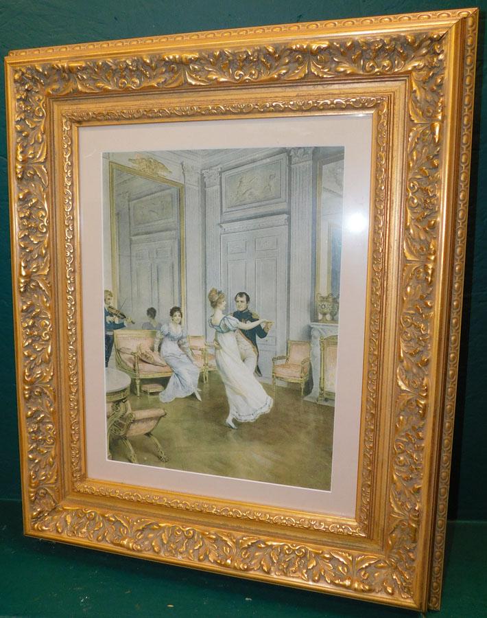 Framed French Print Of A Parlor Scene (1 of 3)
