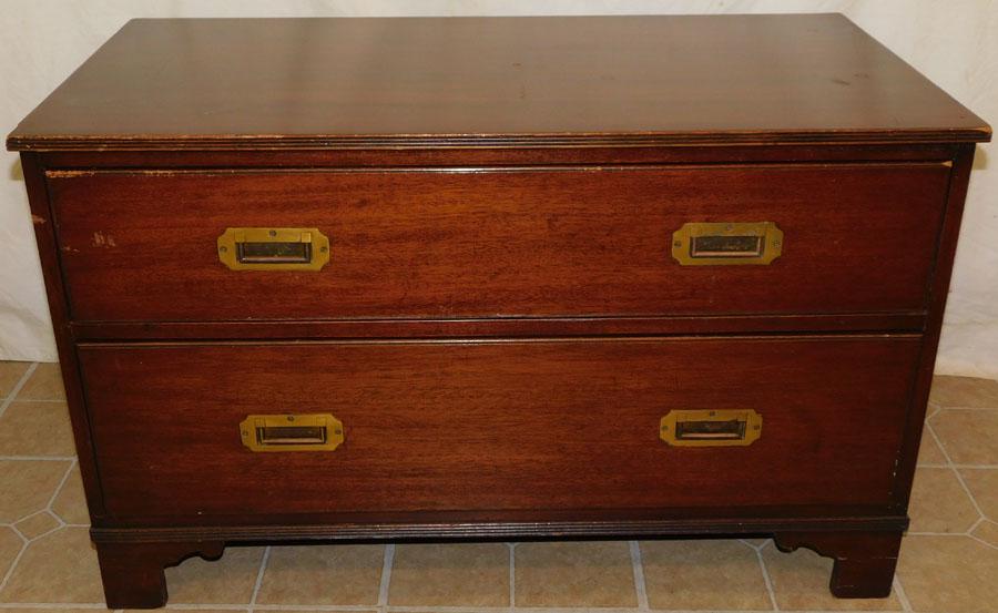 Mahogany Two Drawer Campaign Chest (1 of 5)