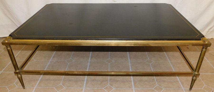 Brass Leather Top Coffee Table (1 of 4)