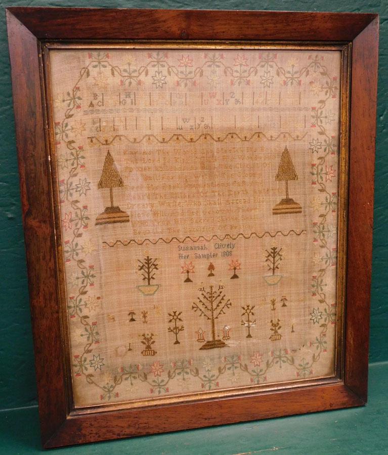 Needlework Sampler Dated 1808 By Suzanna Clivery (1 of 5)