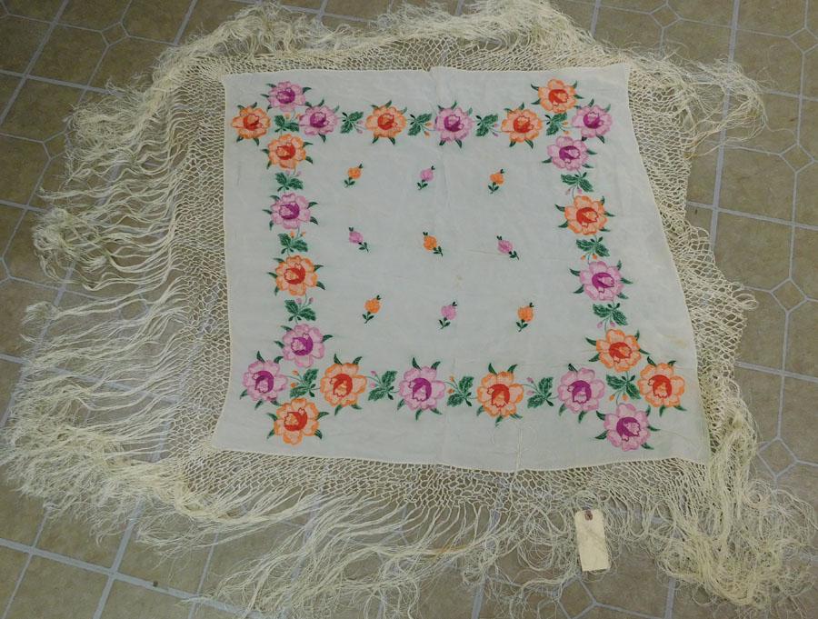Silk Oriental Coverlet & Silk Embroidered Piano Shawl (1 of 10)