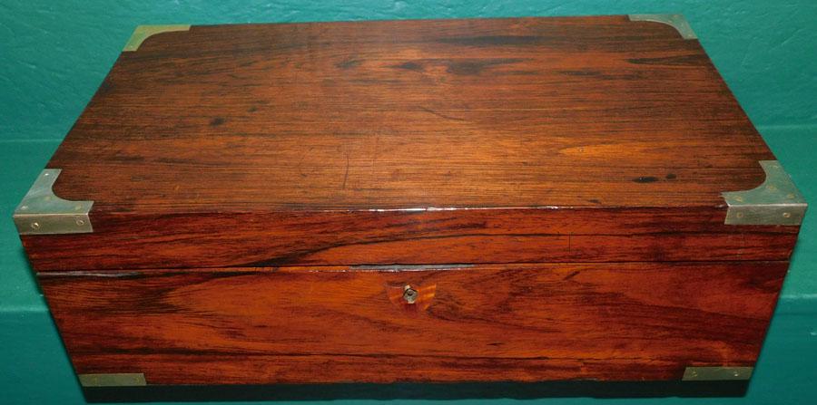 19th C Rosewood Campaign Lap Desk (1 of 10)