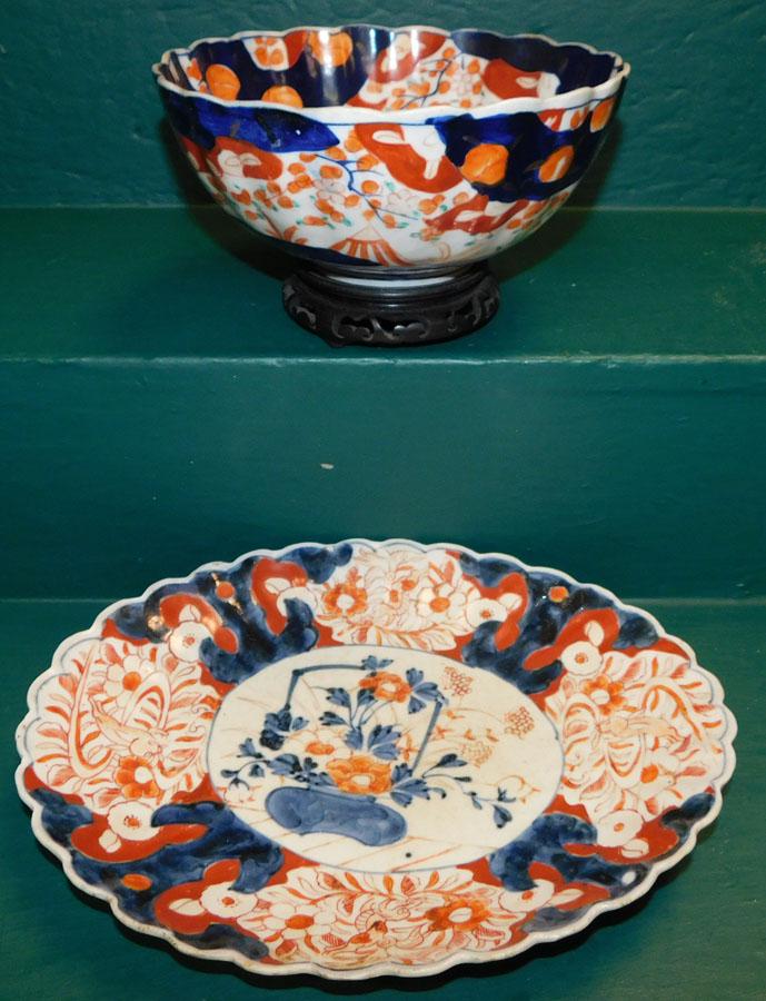 Imari Scalloped Edge Bowl & Platter (1 of 5)