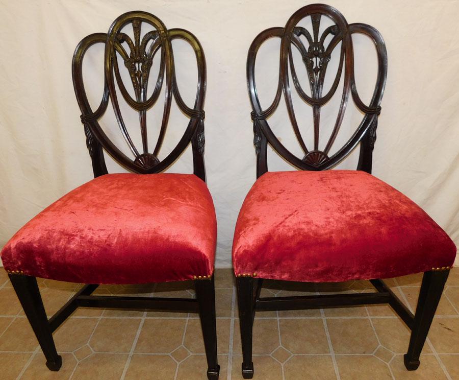 Pr 19th C Mah Chairs W/ Prince Of Wales Crest Carved (1 of 5)