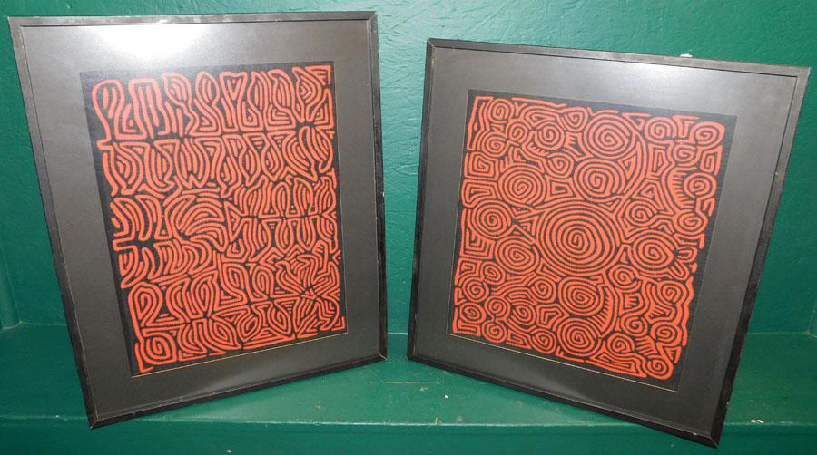 Two Framed Mola Textiles (1 of 3)