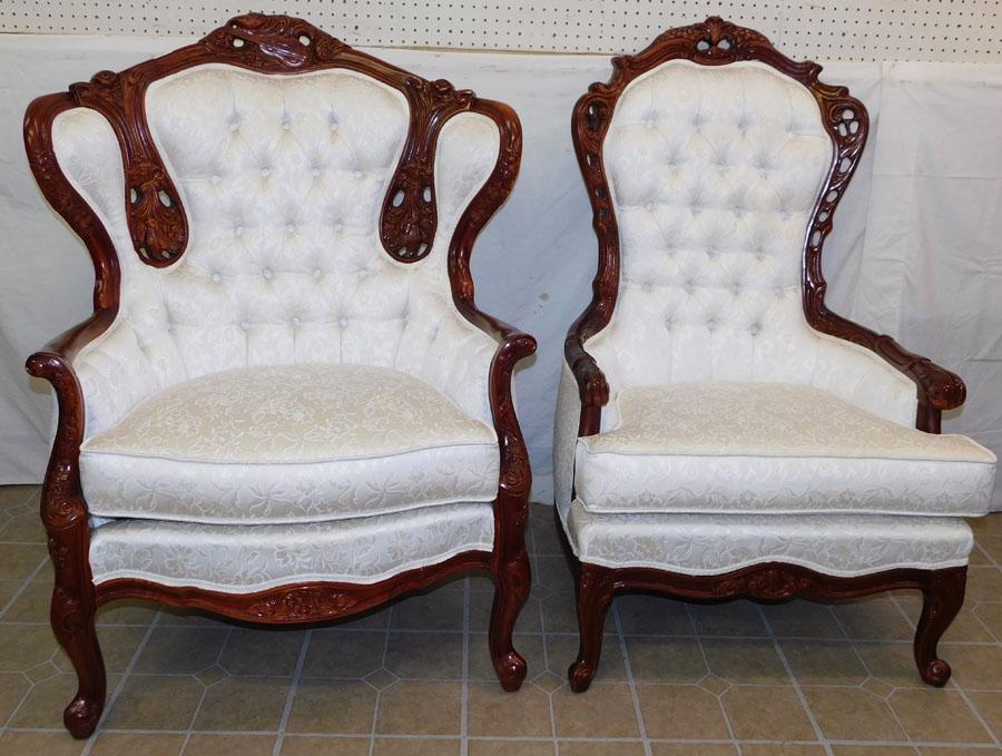 Cherry Victorian Style Ladies & Gentleman Chairs (1 of 9)