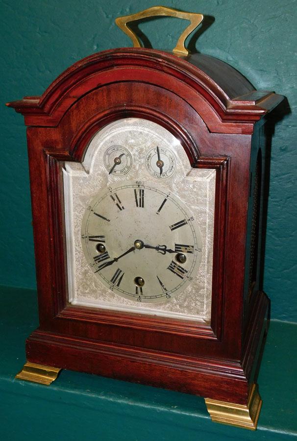 Mahogany Mantle Clock Signed B.W. (1 of 6)