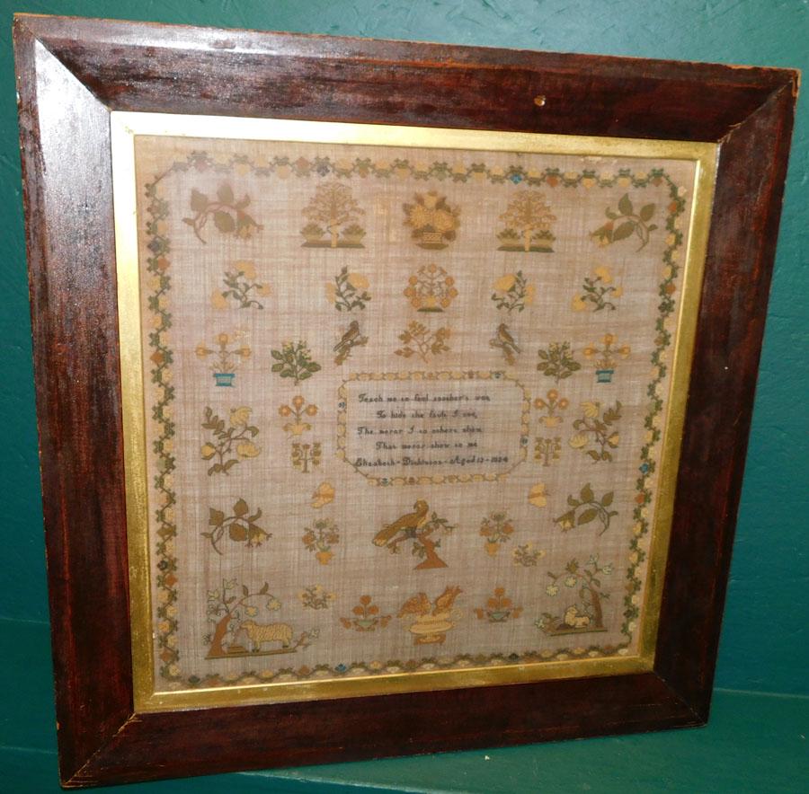 Framed Needlework Sampler Elizabeth Dickinson 1824 (1 of 10)
