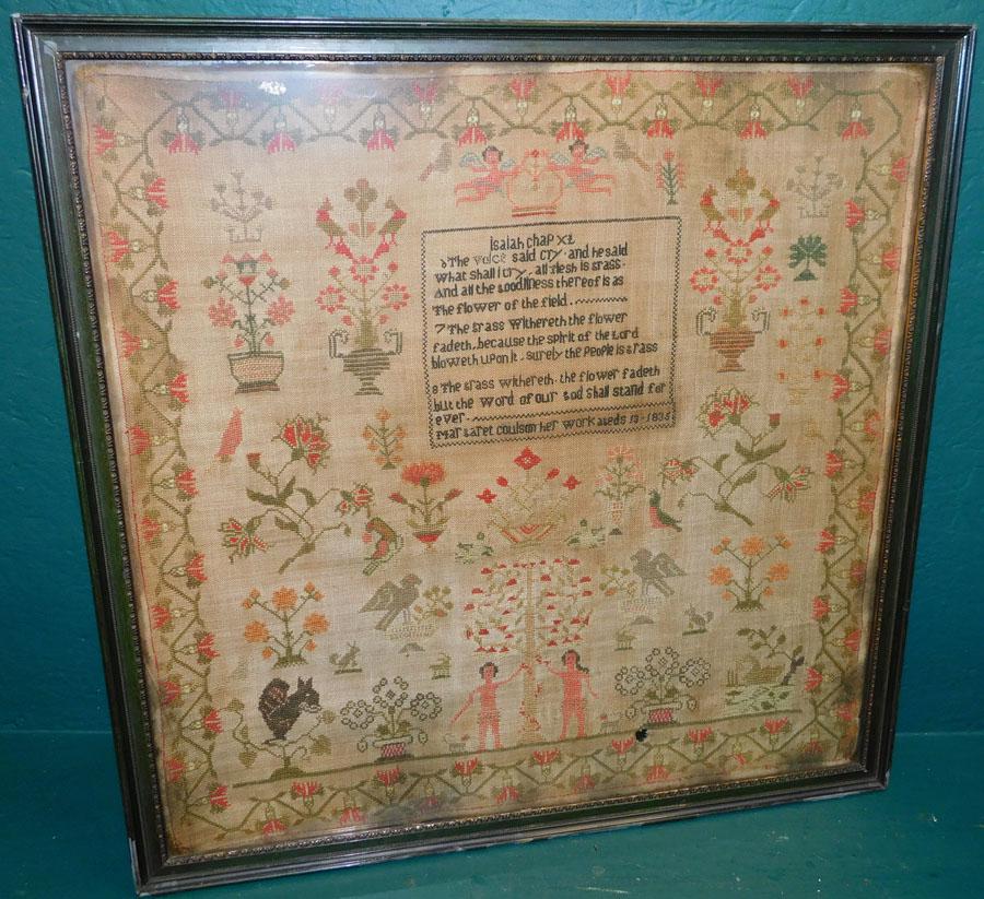Framed Needlework Sampler Margaret Coulson 1835 (1 of 7)