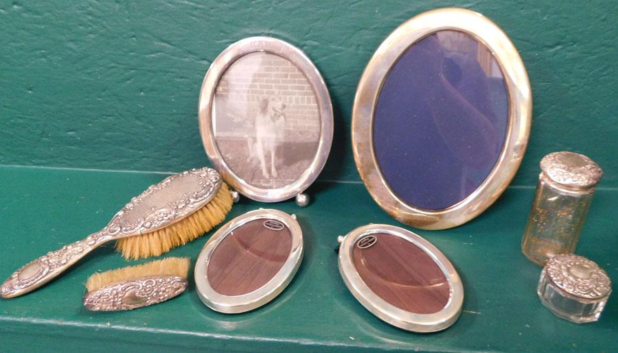 4 Sterling Picture Frames &  4 Pc Sterling Dresser Set (1 of 5)
