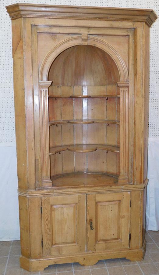 19th C Barrel Back Pine Corner Cabinet (1 of 4)