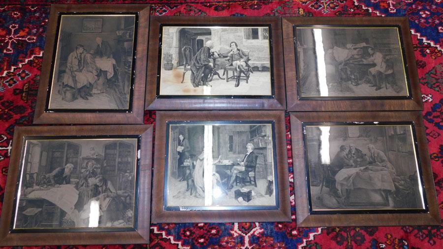 Set 6 Engravings In Mahogany Frames (1 of 11)