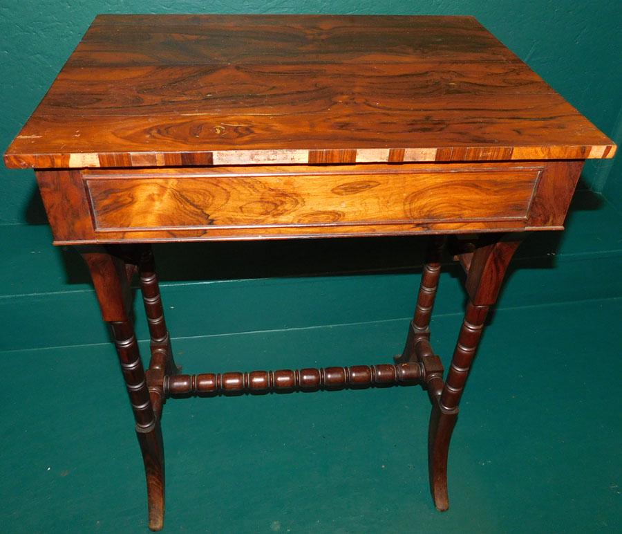 19th C Rosewood One Drawer Work Table (1 of 3)