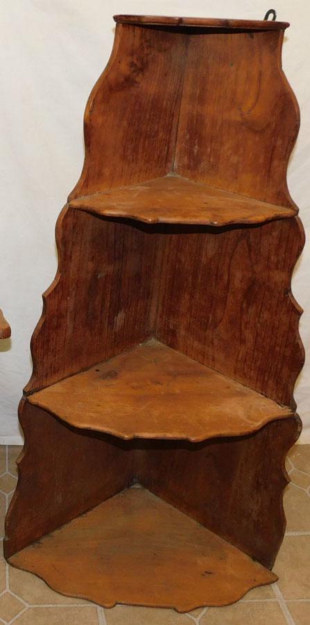 19th C Walnut Hanging Corner Shelf (1 of 2)