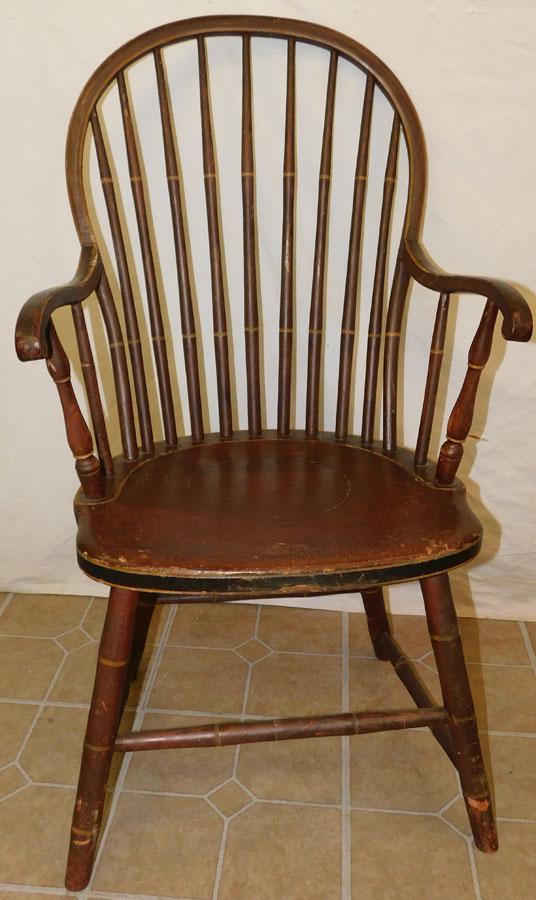 19th C Windsor Painted Arm Chair (1 of 3)