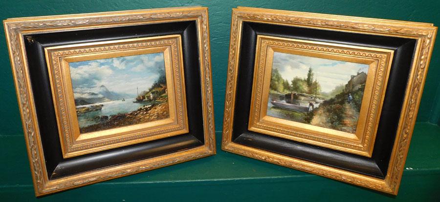 Two OOC Boat Scenes Signed (1 of 6)