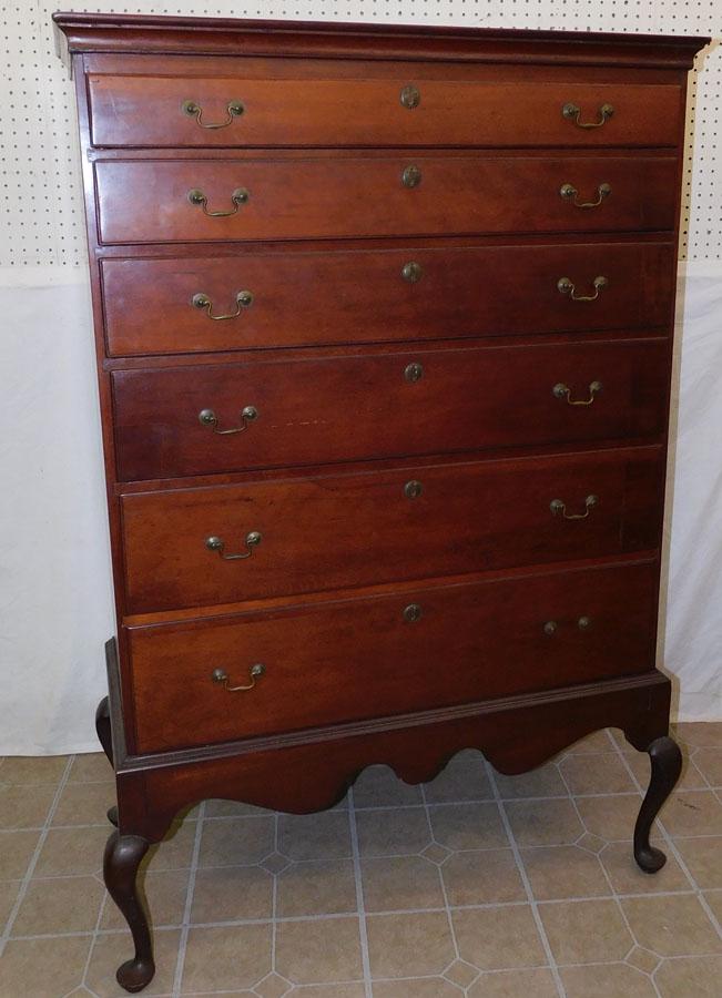 19th C Cherry Chest On Queen Anne Stand (1 of 3)