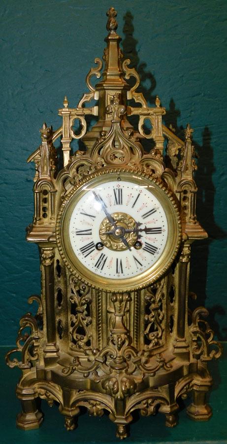 French Brass Cathedral Mantle Clock (1 of 5)