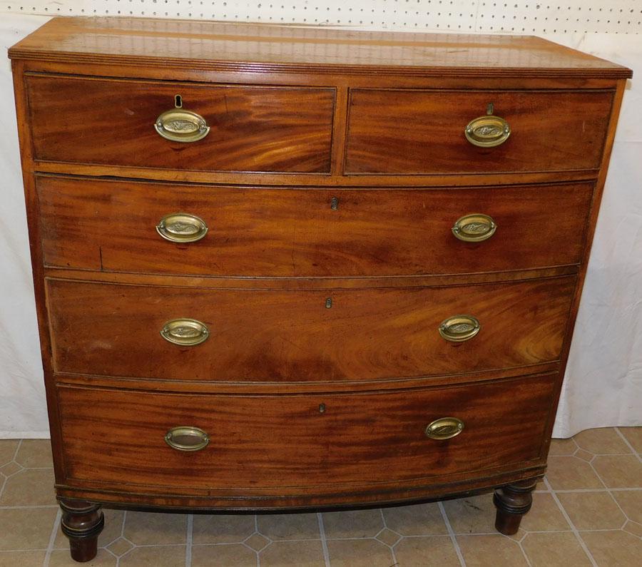 19th C Mahogany 2/3 Bow Front Chest (1 of 5)