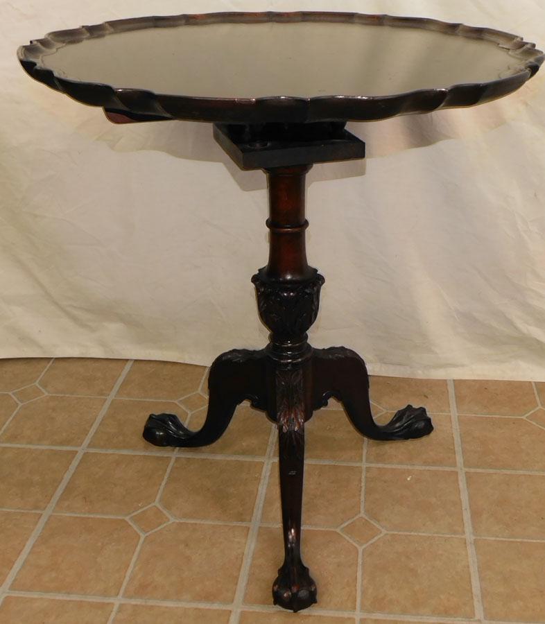 Mahogany Pie Crust Bird Cage Tilt Top Table (1 of 5)