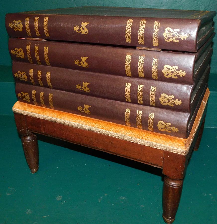 Leather Book Shaped Box On 19th C Walnut Stand (1 of 4)