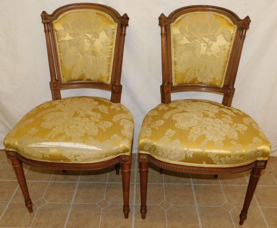 Pair French Carved Walnut Side Chairs (1 of 4)