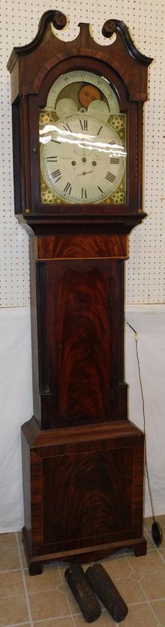 19th C Mahogany Grandfather Clock (French Upwell)-- (1 of 7)