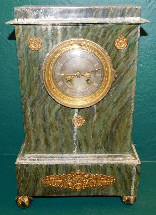 Tole Faux Marble Paint Mantle Clock (1 of 5)