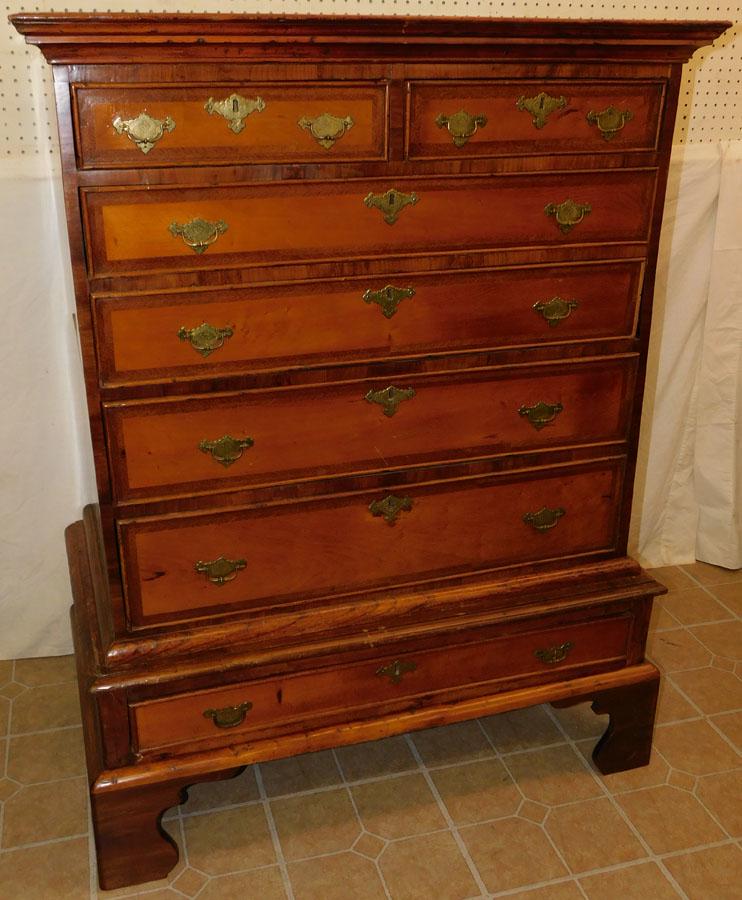 19th C Yew Wood 2/4/1 Chest On Stand (1 of 4)