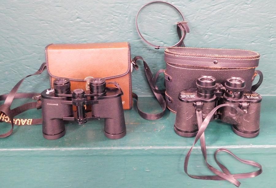 Sears Binoculars And Bausch & Lomb Binoculars: Sears Binoculars And Bausch & Lomb Binoculars. 9" W 6" H