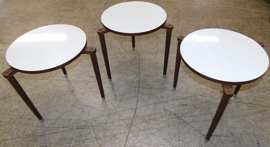 Mid-Century Modern Stacking Tables: Mid-Century Modern Stacking Tables. 19" Dia 20" H