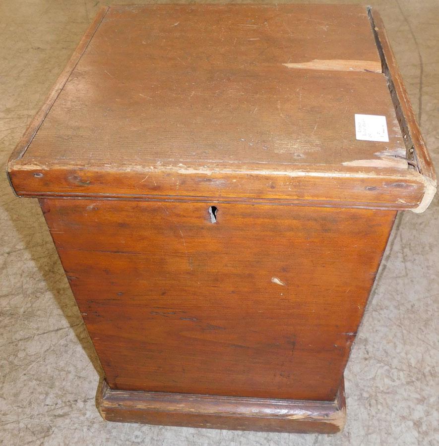 Antique Pine Lidded Box: Antique Pine Lidded Box. 13" W 13 1/4" D 17 1/2" H