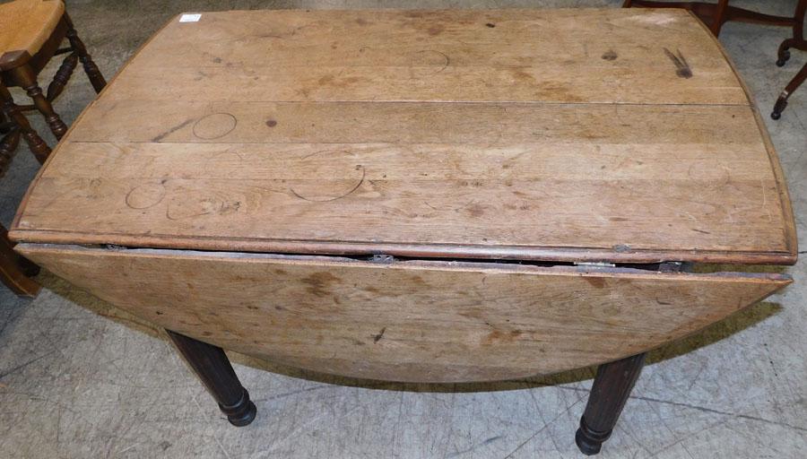 Antique Walnut Drop Leaf Dining Table: Antique Walnut Drop Leaf Dining Table. 42" W 25 1/2" D 28" H