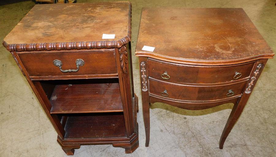 Two Mahogany Night Stands: Two Mahogany Night Stands. 18 1/4" W 15 1/2" D 26 1/4" H