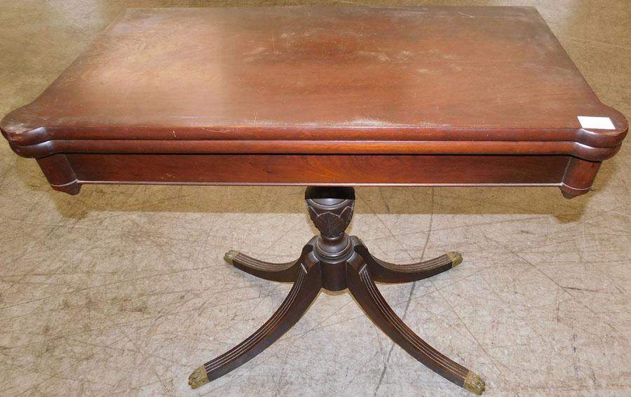 Mahogany Fold Over Game Table: Mahogany Fold Over Game Table. 32" W 16 1/4" D 29" H