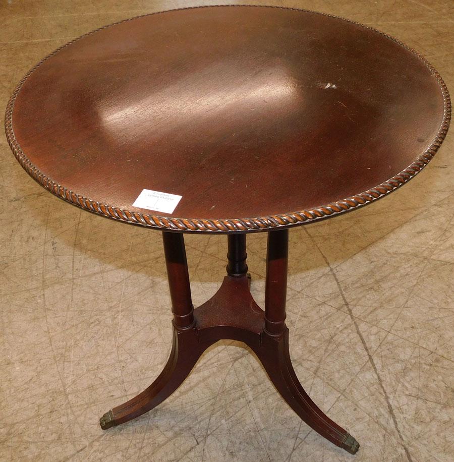 Mahogany Tea Table By Brandt: Mahogany Tea Table By Brandt. 21" Dia 26 1/4" H