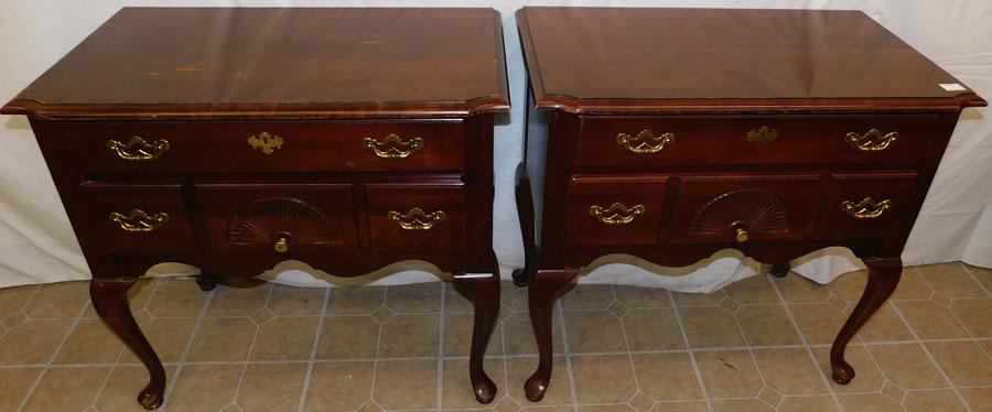 Pair Cherry Queen Anne Low Boys By Thomasville: Pair Cherry Queen Anne Low Boys By Thomasville. 32 1/4" W 18 1/4" D 30 1/2" H