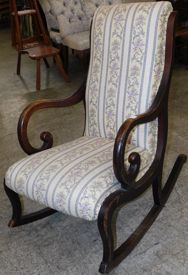 Mahogany Lincoln Rocker: Mahogany Lincoln Rocker. 40 1/2" H