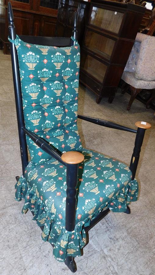 Painted Ladder Back Rocker: Painted Ladder Back Rocker. 44" H