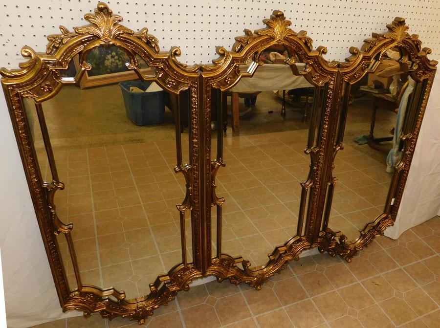 Three Sectional Composite Frame Mirror: Three Sectional Composite Frame Mirror. 65 1/2" X 51 1/2"