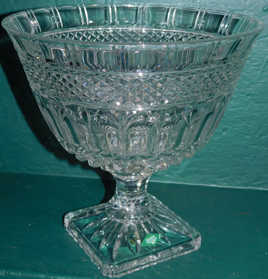 Irish Lead Crystal Pedestal Base Bowl: Irish Lead Crystal Pedestal Base Bowl. 10 1/2" Dia 10" H