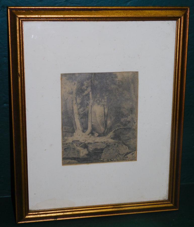 Caspar David Friedrich Landscape Painting: Caspar David Friedrich Framed Landscape Painting . 12 3/4" X 15 3/4"